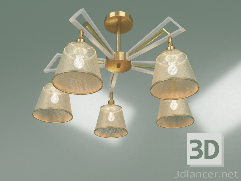 modello 3D Lampadario a soffitto 60082-5 (bronzo dorato) - anteprima