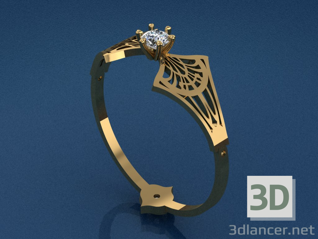 3D Art Nouveau yüzük modeli satın - render