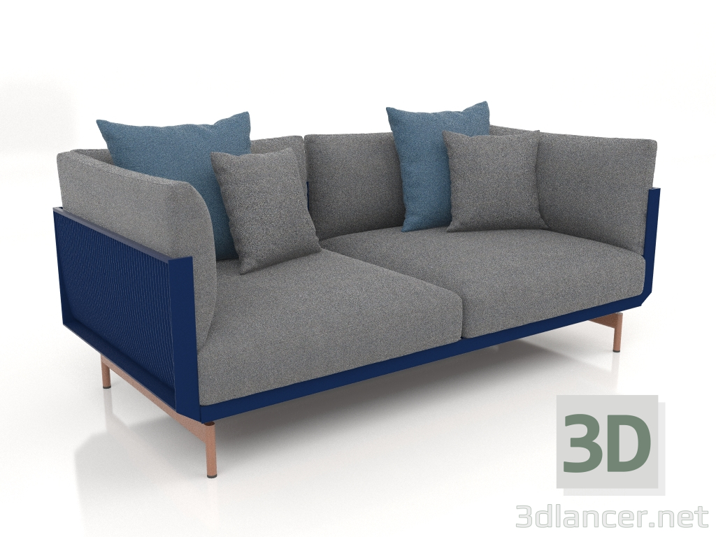 modèle 3D Canapé double (Bleu nuit) - preview