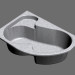 3D Modell Asymmetrische Badewanne Rosa ich 150 L - Vorschau