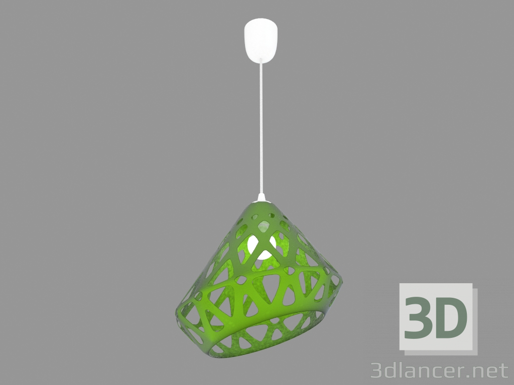 3D Modell Lampe hängt (grünes Licht) - Vorschau