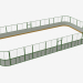 3D Modell Hockeyplatz (Kunststoff, Raster um den Umfang von 20x10) (7932) - Vorschau