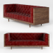 3d Mid Century Danish Modern Tufted Milo Baughman Style Walnut Encased sofa model buy - render