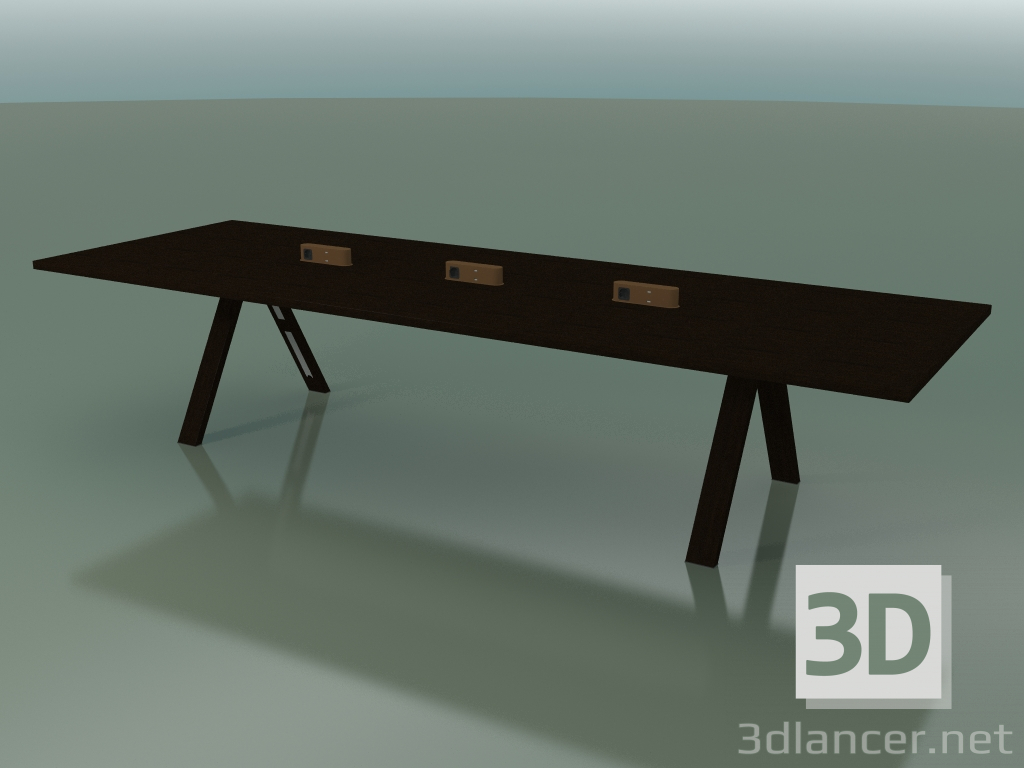 3D Modell Tisch mit Büroarbeitsplatte 5009 (H 74 - 360 x 120 cm, Wenge, Komposition 1) - Vorschau