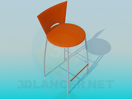 3 डी मॉडल पैरों के लिए स्टैंड के साथ उच्च कुर्सी - पूर्वावलोकन