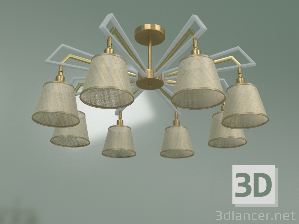 3D Modell Deckenlüster 60082-8 (Goldbronze) - Vorschau