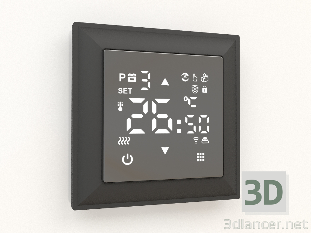 3D Modell Smart Touch Thermostat für Fußbodenheizung (schwarz matt) - Vorschau