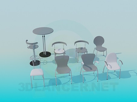 3 डी मॉडल विविधता में कुर्सियों - पूर्वावलोकन