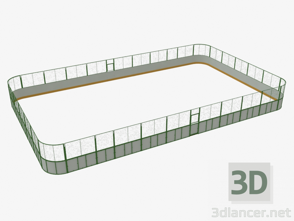 3d model Cancha de hockey (plástico, rejilla 25x15 alrededor del perímetro) (7932) - vista previa