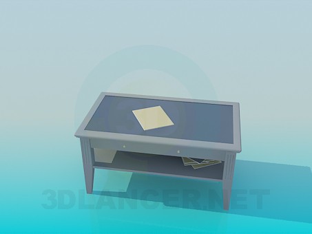 modello 3D Tavolino con ripiano - anteprima