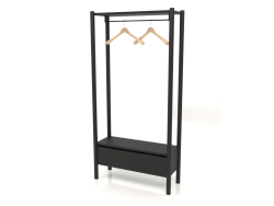 Hanger in the hallway with a cabinet (800x300x1600, wood black)
