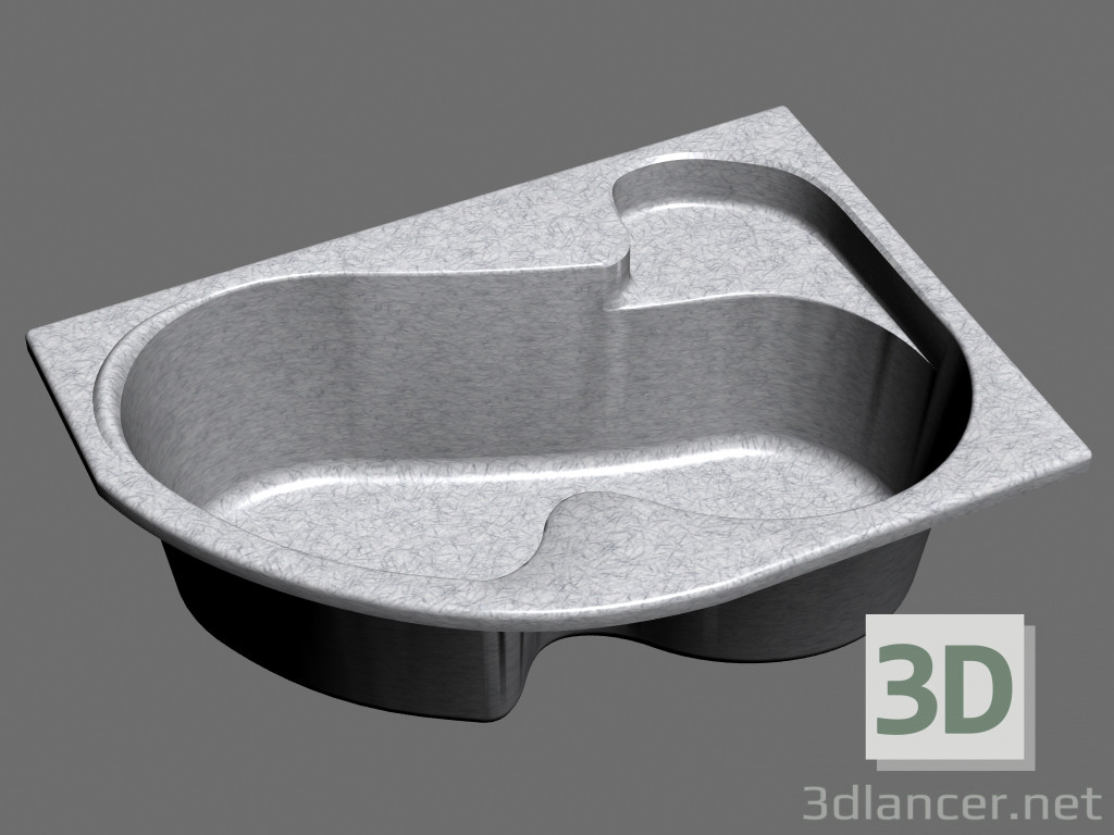 3D Modell Asymmetrische Badewanne Rosa ich 150 R - Vorschau