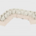 3D modeli Modüler kanepe köşe Kalpler - önizleme