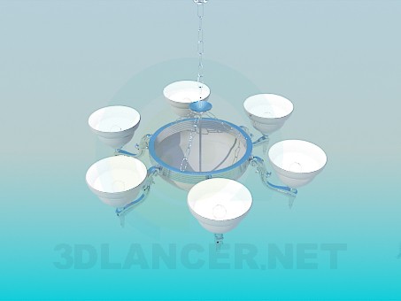 3D modeli Avize 6 ışıklar - önizleme