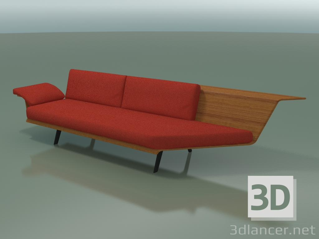 Modelo 3d Módulo duplo angular Lounge 4409 (90 ° à esquerda, efeito Teak) - preview