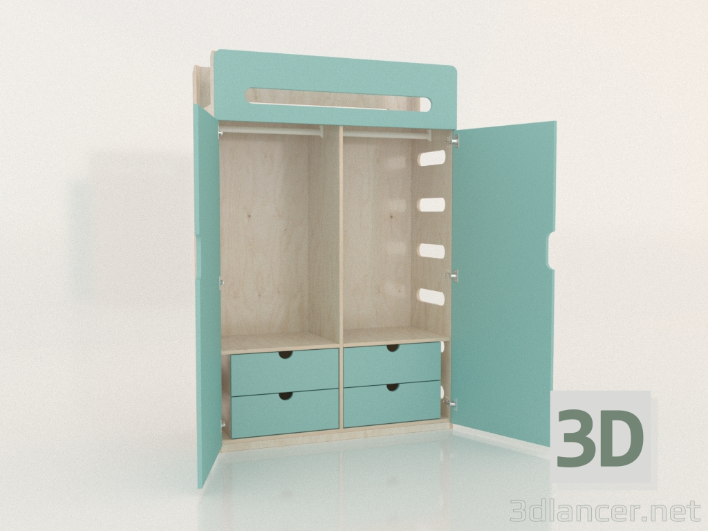 3D Modell Kleiderschrank offen UMZUG WE (WTMWE2) - Vorschau