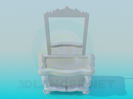 modèle 3D Le miroir et le support dans le couloir - preview