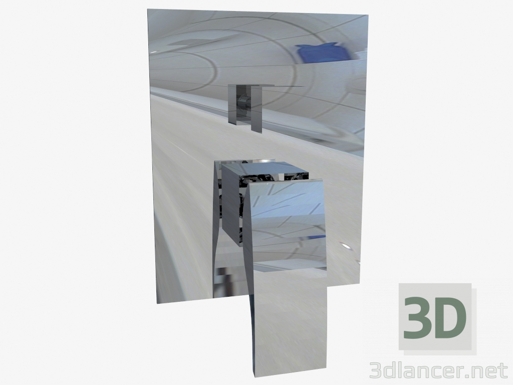 3D Modell Versteckte Duscharmatur mit einem Schalter zur Dusche Minimal (BQM 044P) - Vorschau