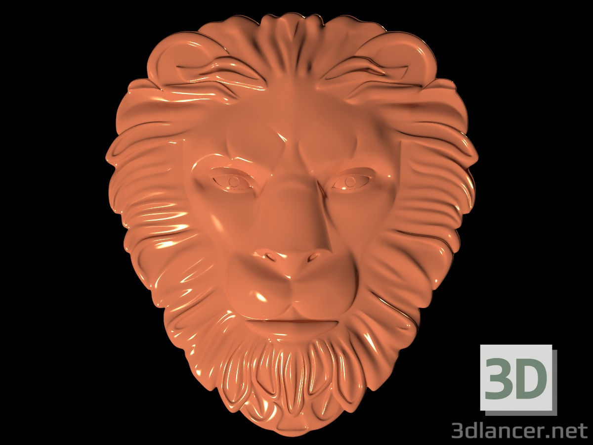 3 डी एक अयाल के साथ एक शेर का मुखौटा मॉडल खरीद - रेंडर