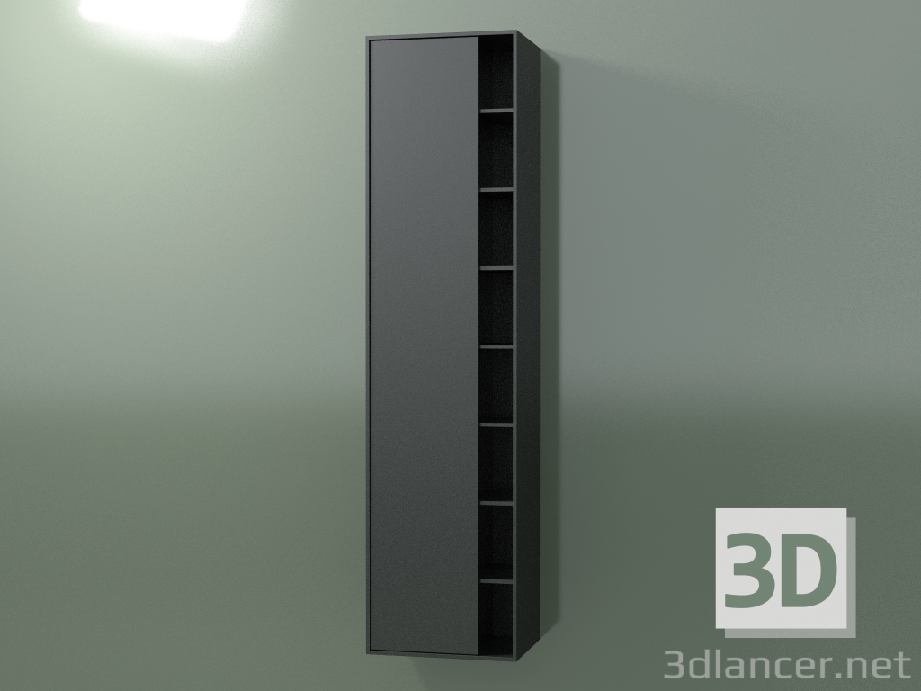 3d model Armario de pared con 1 puerta izquierda (8CUCFDS01, Deep Nocturne C38, L 48, P 36, H 192 cm) - vista previa