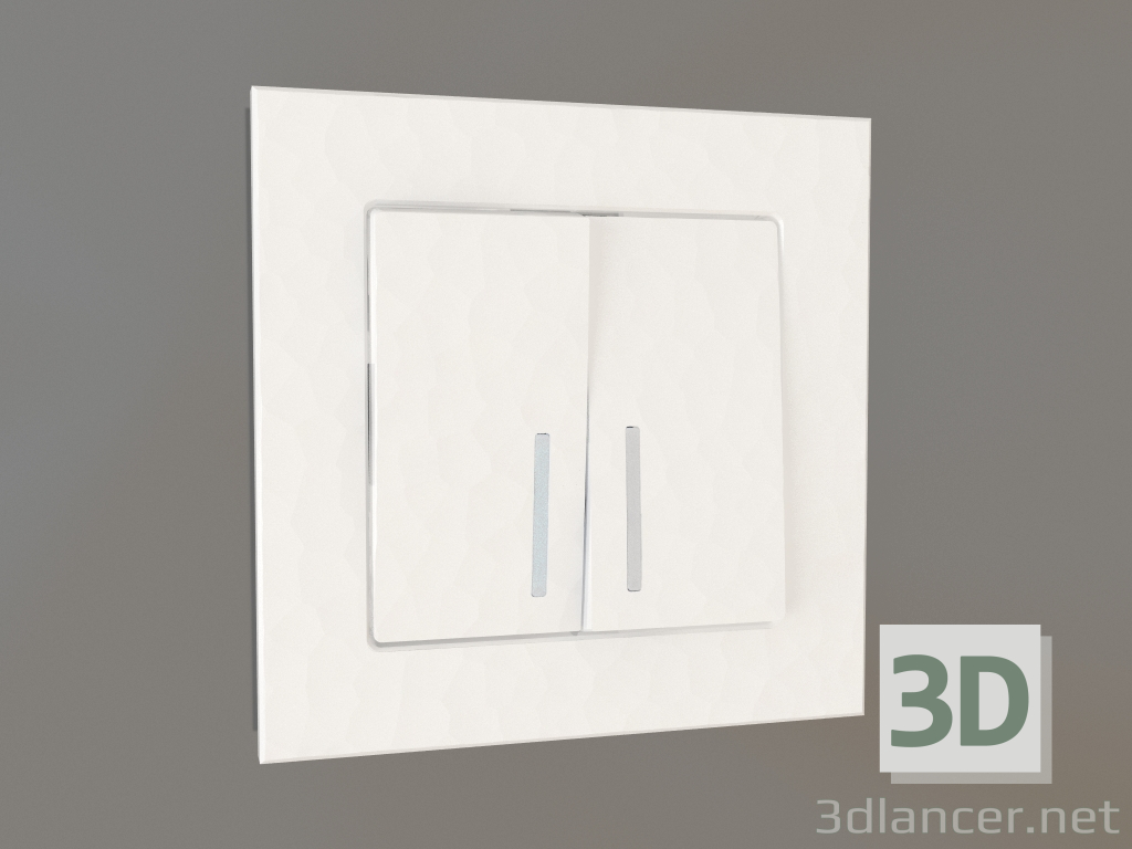 3D Modell Zweifachschalter mit Hintergrundbeleuchtung (hammerweiß) - Vorschau