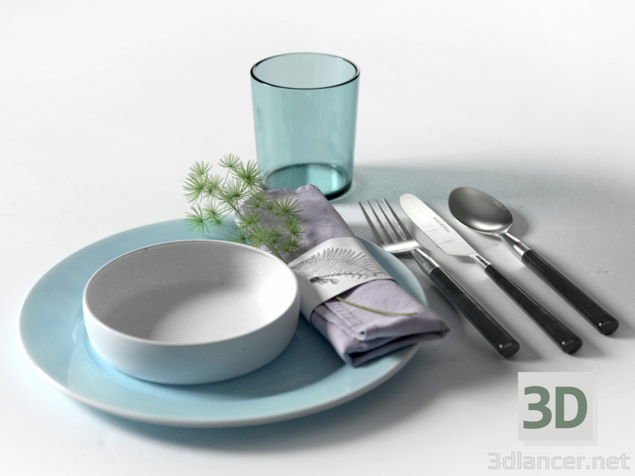 3d model cookware set - preview