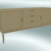 3D Modell Kommode mit 2 Fassaden und 3 Schubladen (Eiche hell) - Vorschau