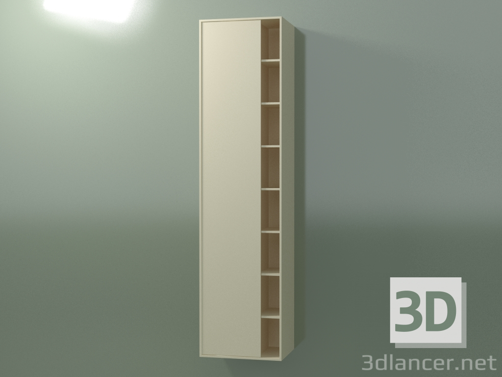 modello 3D Pensile con 1 anta sinistra (8CUCFDS01, Bone C39, L 48, P 36, H 192 cm) - anteprima