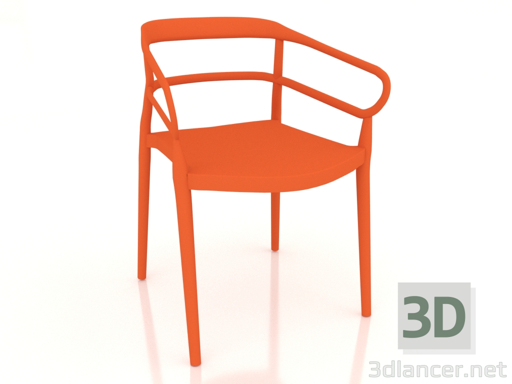 modello 3D Sedia BIKINI (281-APP arancio maturo) - anteprima
