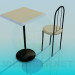 3d модель Чайний столик зі стільцем – превью