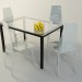 modèle 3D table + chaises - preview