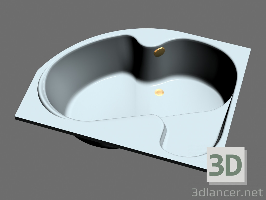 3D Modell Asymmetrische Badewanne Rosa ich 140 L - Vorschau