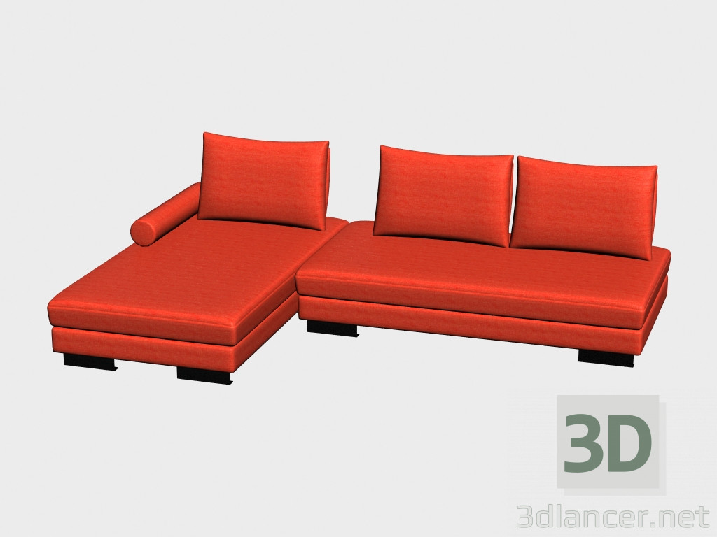 modèle 3D Canapé d'angle Louisiane - preview