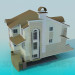 modello 3D Casa a due piani con seminterrato - anteprima