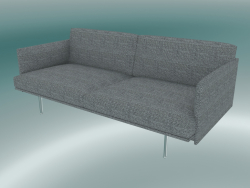 Contorno del sofá doble (Vancouver 14, aluminio pulido)