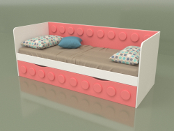Sofá cama para adolescentes com 1 gaveta (Coral)