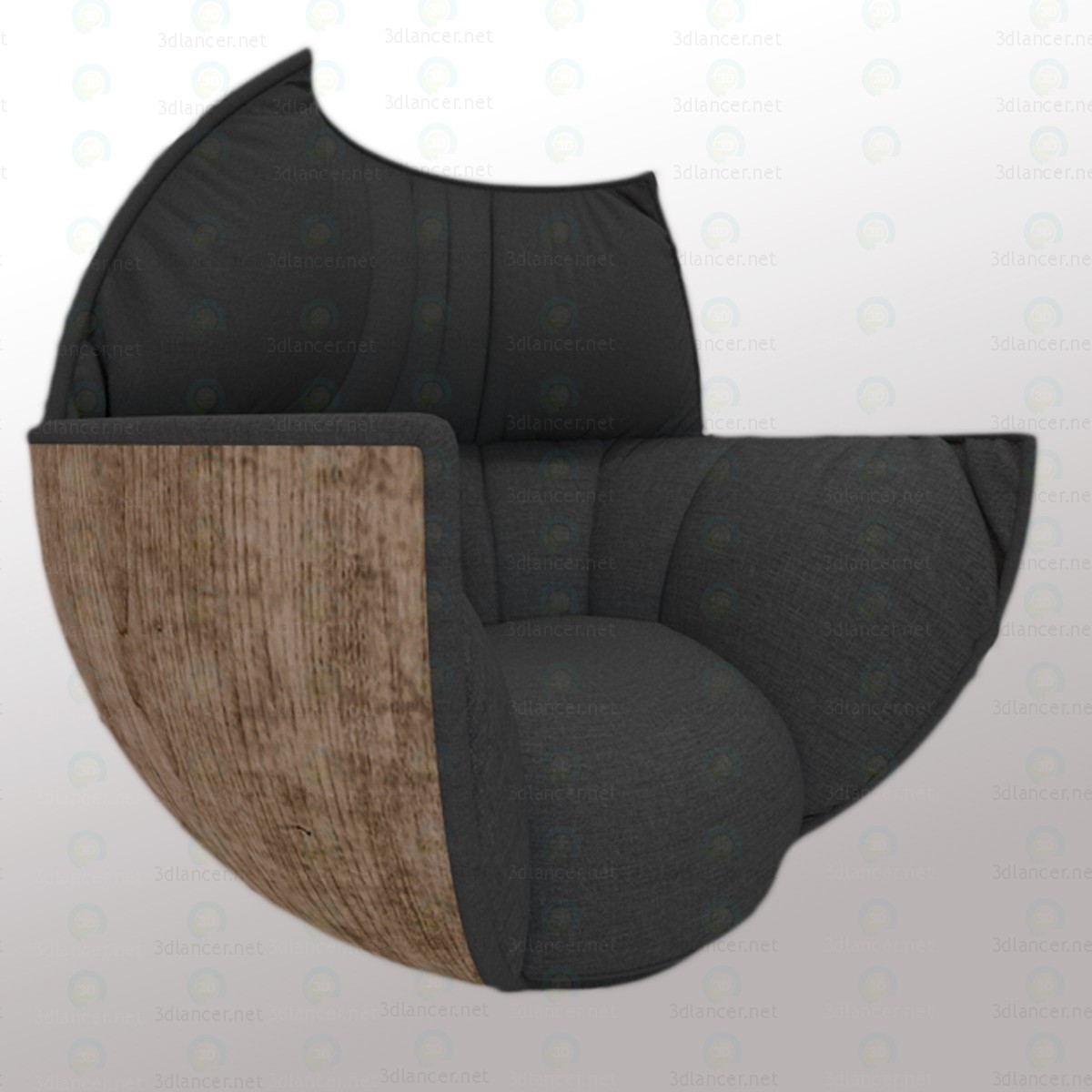 3d Кресло Чёрный тюльпан модель купить - ракурс