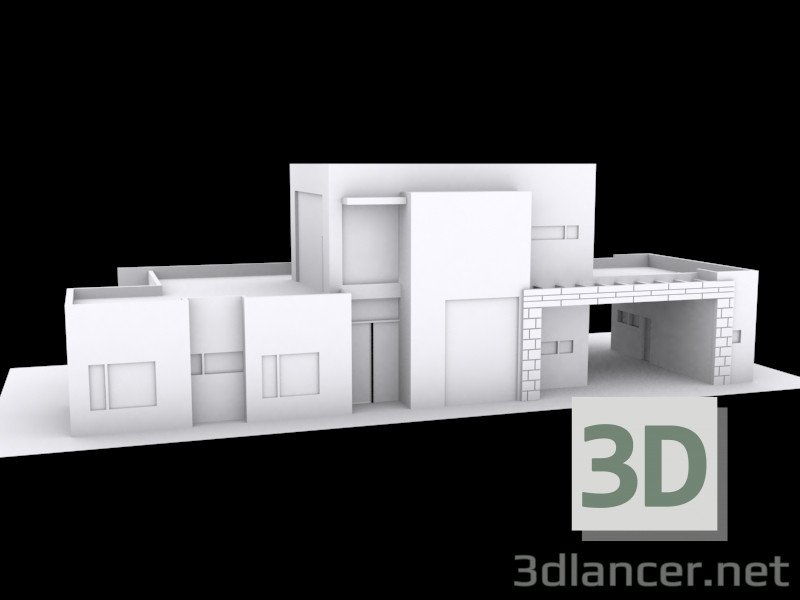 3d модель 2 этажный дом – превью