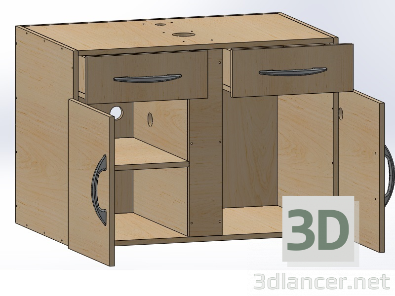 modèle 3D armoire de toilette - preview