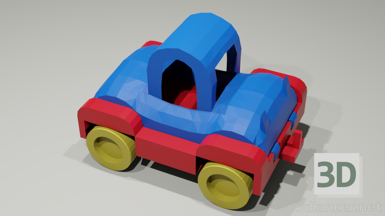Coche de juguete de baja poli 3D modelo Compro - render