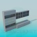 3d model Cupboard with horizontal doors and shelves for books - preview