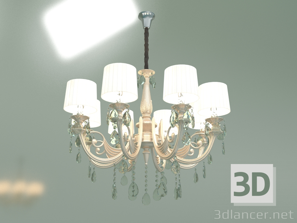 3d model Pendant chandelier 10098-8 (silver-tinted crystal) - preview