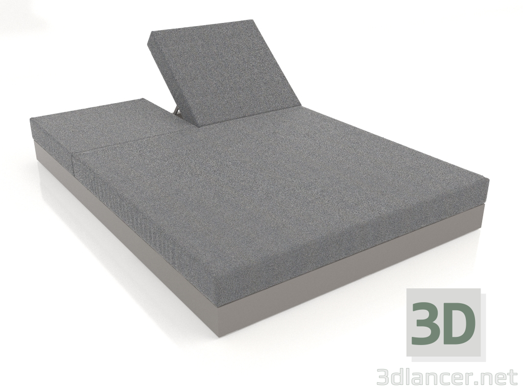 3D Modell Bett mit Rückenlehne 140 (Quarzgrau) - Vorschau