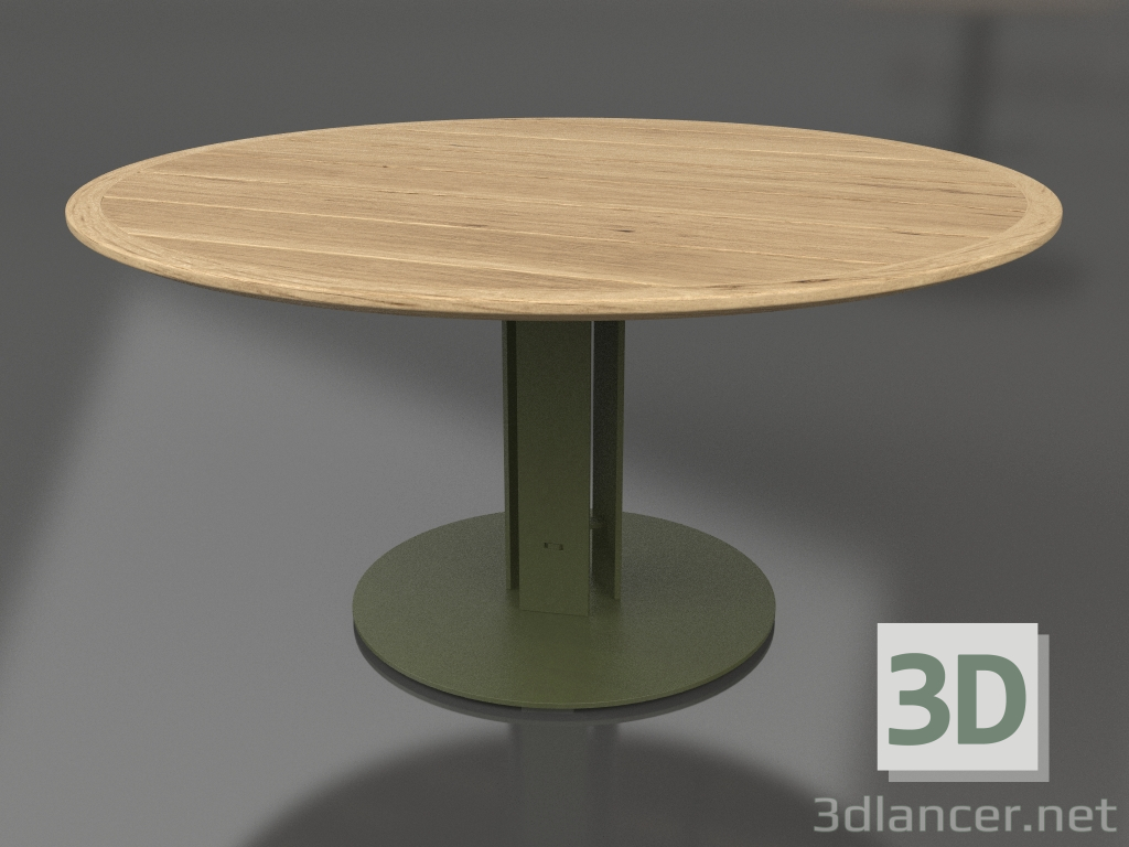 modèle 3D Table à manger Ø150 (Vert olive, bois Iroko) - preview