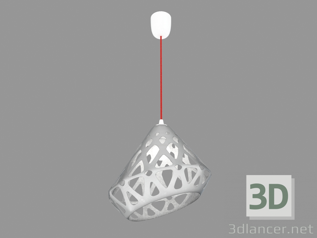 3D Modell Lampe hängt (weiß rotes Drahtlicht) - Vorschau