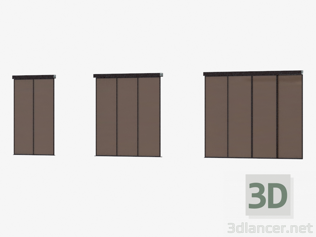 3d model Partición de interroom de A6 (bronza marrón oscuro) - vista previa