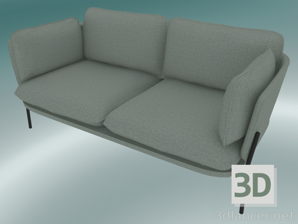 3D Modell Sofa Sofa (LN2, 84 x 168 H 75 cm, warme schwarze Beine, Sunniva 2 717) - Vorschau