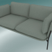 modello 3D Divano divano (LN2, 84x168 H 75cm, gambe nere calde, Sunniva 2717) - anteprima