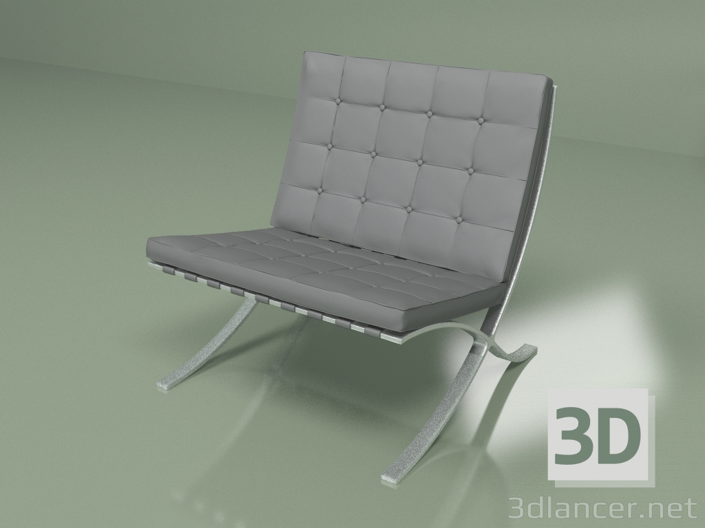 modello 3D Poltrona Barcelona 2 (grigio scuro) - anteprima