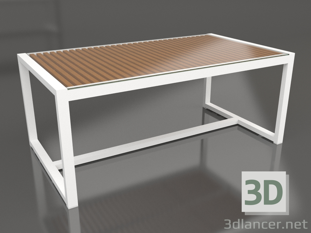 3d model Dining table with glass top 179 (White) - preview